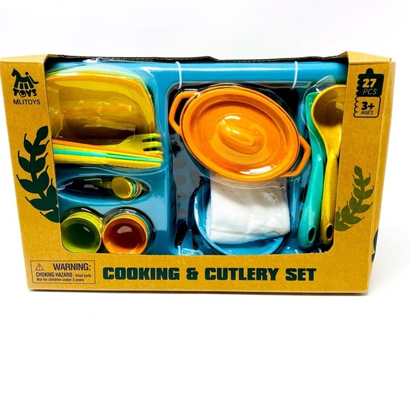 NEW - Kids Play Cooking & Cutlery Set - Picture 1 of 6